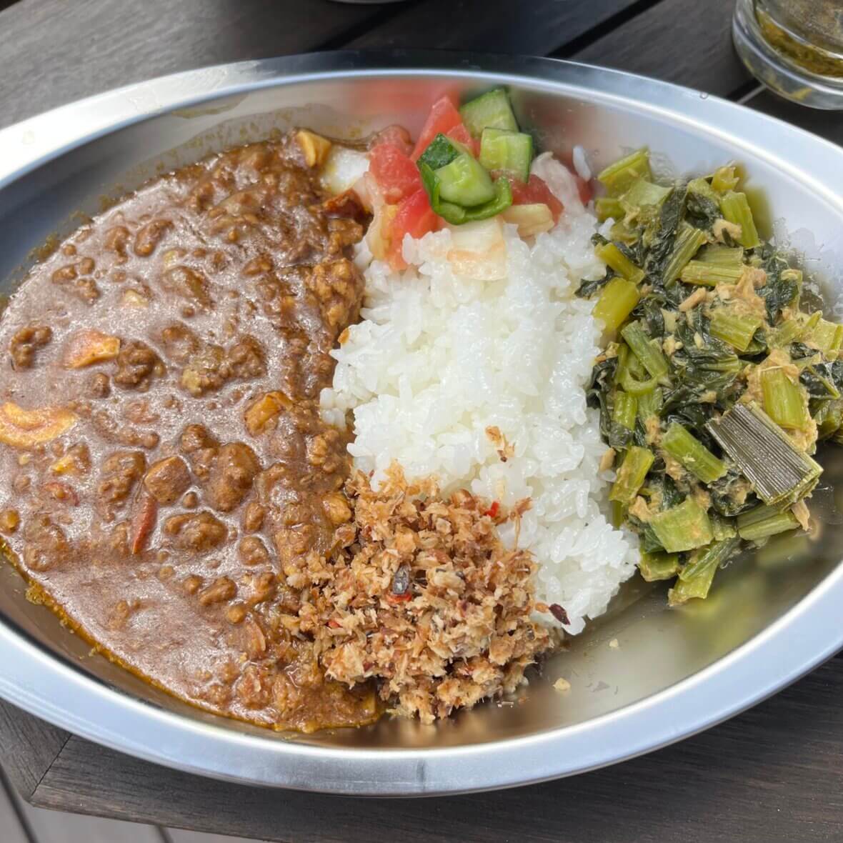 キーマカレー＆小松菜とツナのカレー🍛